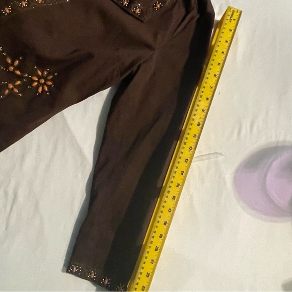 Victor Coastal Brown Jacket with Orange beaded accents Size M. Pre-owned. - Picture 13 of 13